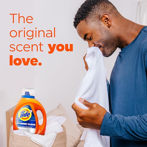 TIDE HYGIENIC CLEAN HEAVY 10X DUTY LAUNDRY DETERGENT LIQUID SOAP, ORIGINAL SCENT, HE COMPATIBLE, 59 LOADS, 84 FL OZ