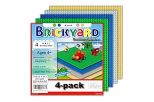 Brickyard Building Blocks Baseplates, Large Thick Base Plates for Building Bricks, for Activity Table or Displaying Toys
