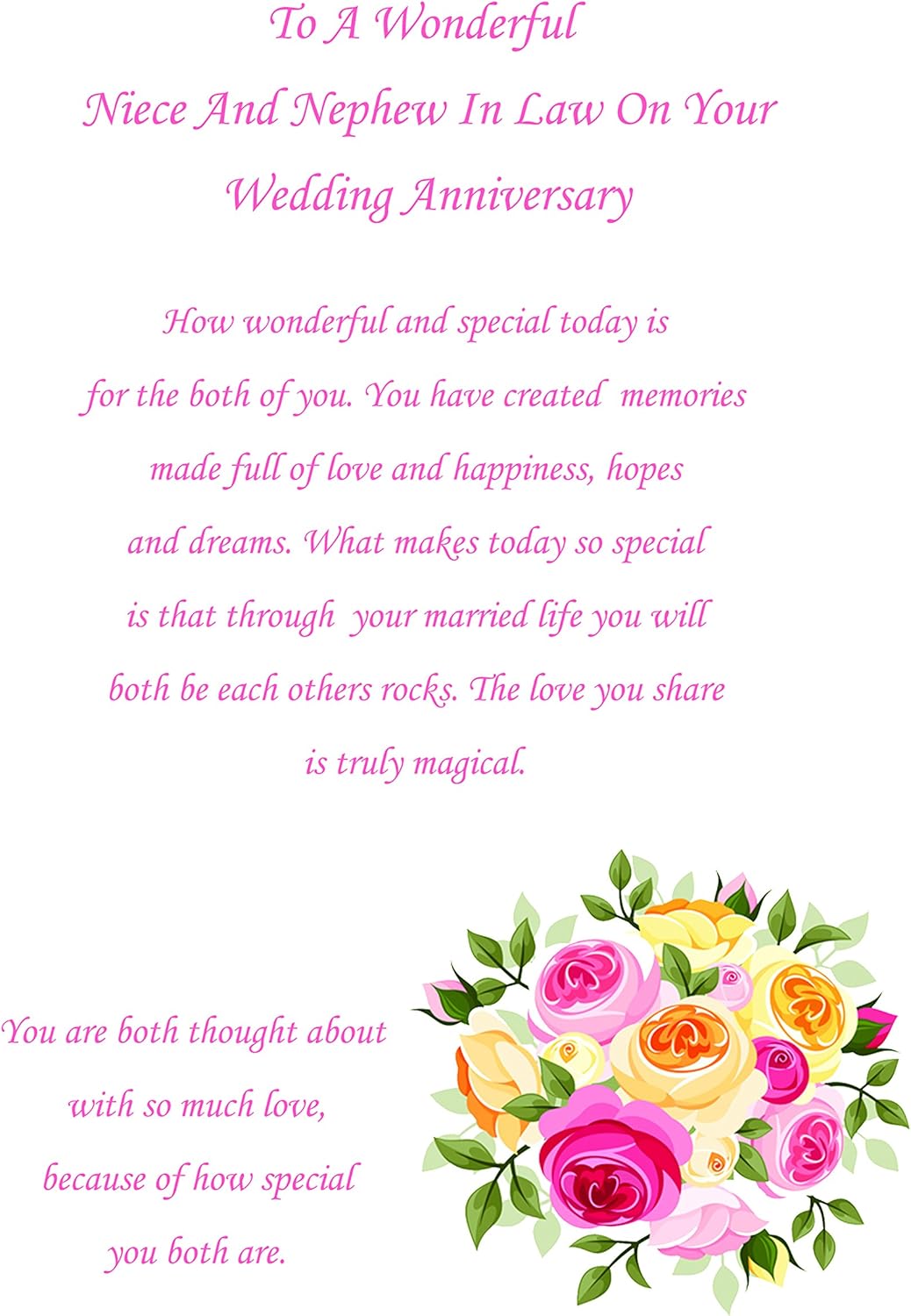 Niece Nephew In Law Anniversary Card Amazon Co Uk Office Products