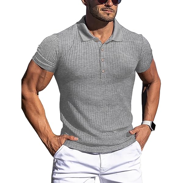 URRU Chemise à Manches Courtes Pour Homme - Coupe Ajustée - Col élastique - Manches Courtes - Boutonnée, Manches Courtes, Vert Kaki., Taille M