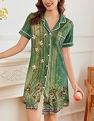 Ekouaer Nightgowns for Women Button Down Sleepshirt