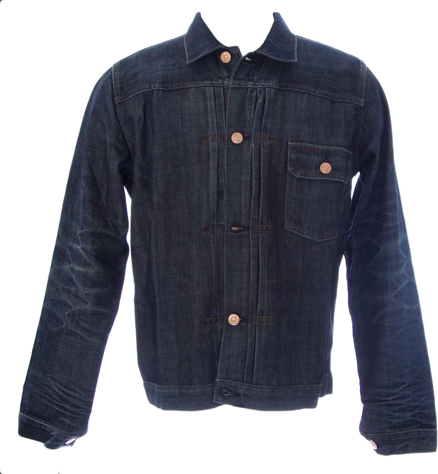 Earnest Sewn Men's Hawtin Button Front Denim Jacket Med Wash SZ 3/Large New