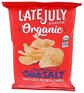 LATE JULY Snacks Organic Potato Chips Simple as Sea Salt Potato Chips, 5 oz. Bag