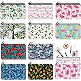 Reginary 20 Pieces Cosmetic Bag for Women, Roomy Makeup Bags with Zipper Toiletry Bag Pouch Travel Accessory Organizer Gifts, 7 x 4.3 Inches(Summer)
