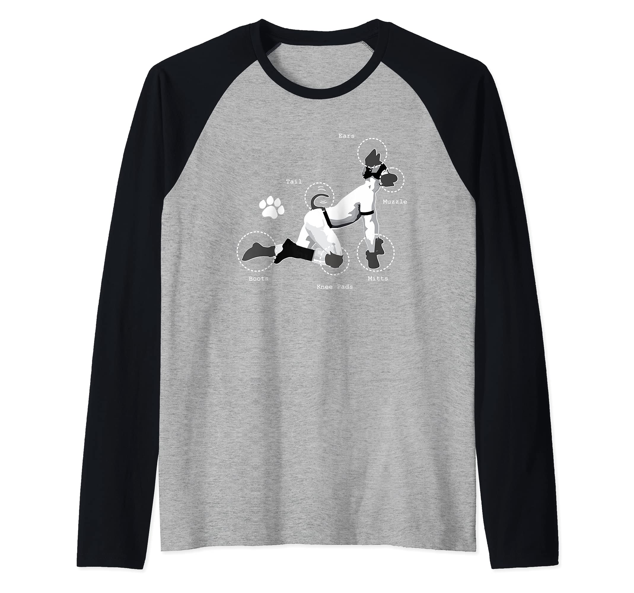 Gay Pride Puppy Diagram 2021 Raglan Baseball Tee