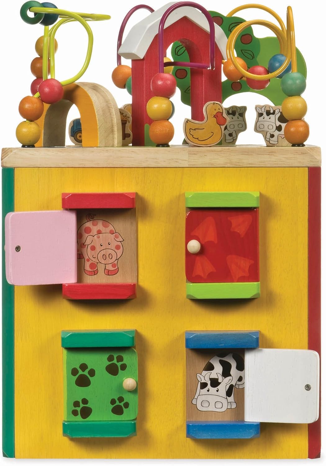 battat wooden activity cube