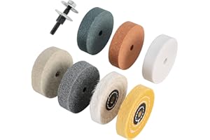 Amacupid Grinding Wheel Buffing Wheels 8 Set 3 inch. for Small Grinder Polishing Machine Electric Drills. Sharpening Polishing Glass, Stainless Steel Metal. Such As Lawn Mower Blades. Christmas Gifts
