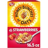 Honey Bunches of Oats with Real Strawberries, Breakfast Cereal 16.5 oz Box | Crispy Flakes With Crunchy Granola Bunches, Made With Whole Grains And 8 Essential Vitamins And Minerals