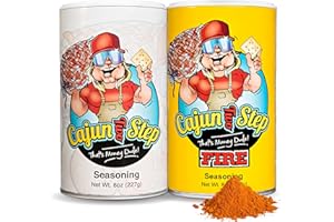 Cajun Two Step - StaleKracker - Variety Bundle - 1 each of Original Seasoning 8oz and Fire Seasoning 8 oz