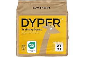 DYPER Toddler Potty Training Pants Girls & Boys, Honest Ingredients, Day & Overnight, Made with Plant-Based* Materials, Hypoallergenic for Sensitive Skin, Unscented (2T-3T (26 Pants))