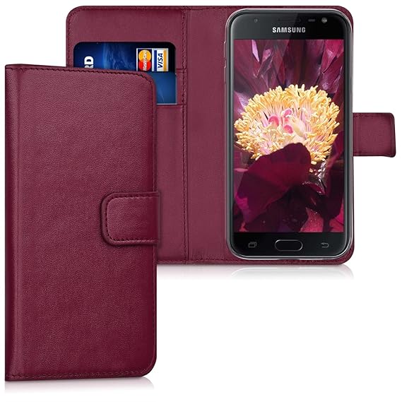 kwmobile Samsung Galaxy J3 (2017) DUOS Hülle - Kunstleder Wallet Case für Samsung Galaxy J3 (2017) DUOS mit Kartenfächern und