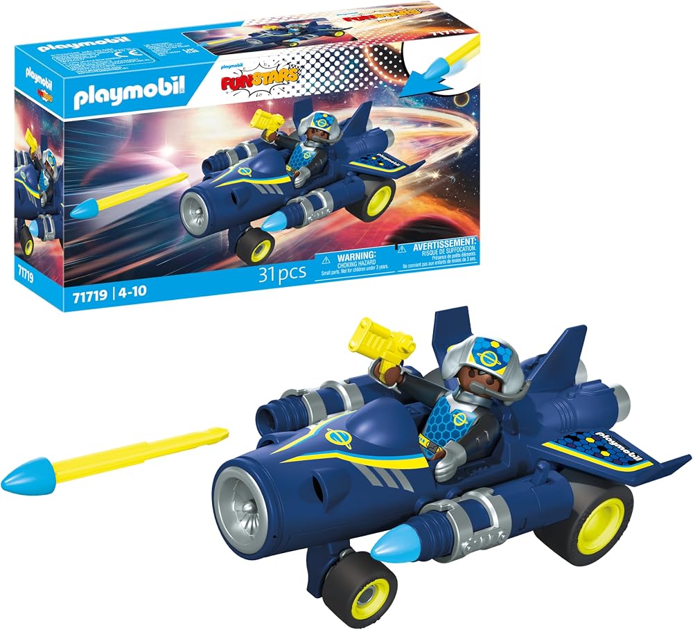 Playmobil Fun Stars Racing Space Jet 71717 Toy Car Pull-Back Motor 4+ years