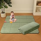 MAXYOYO 1.2" Thick Baby Play Mat for Floor, Foldable Playpen Mat, Tummy Time Foam Mat Ultra Soft Support, Padded Carpet with Non-Slip Backing for Infant,Kids and Toddler Crawling, Grey