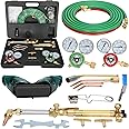 Upgraded Oxygen and Acetylene Gas Torch and Welding Kit Portable Cutting Torch Kit 17-Piece Oxygen Acetylene Torch Kit with 3 Rods and 1 Cutting Nozzle Heavy Duty Oxygen and Acetylene Torch Kit