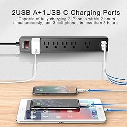 6Ft Power Strip Surge Protector - Yintar Extension