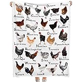 Chicken Breed Blanket - Chicken Gift for Lovers - Cozy Soft Flannel, Lightweight & Warm - 40"x50" Kids & Children's Room, Bed & Camping Blanket