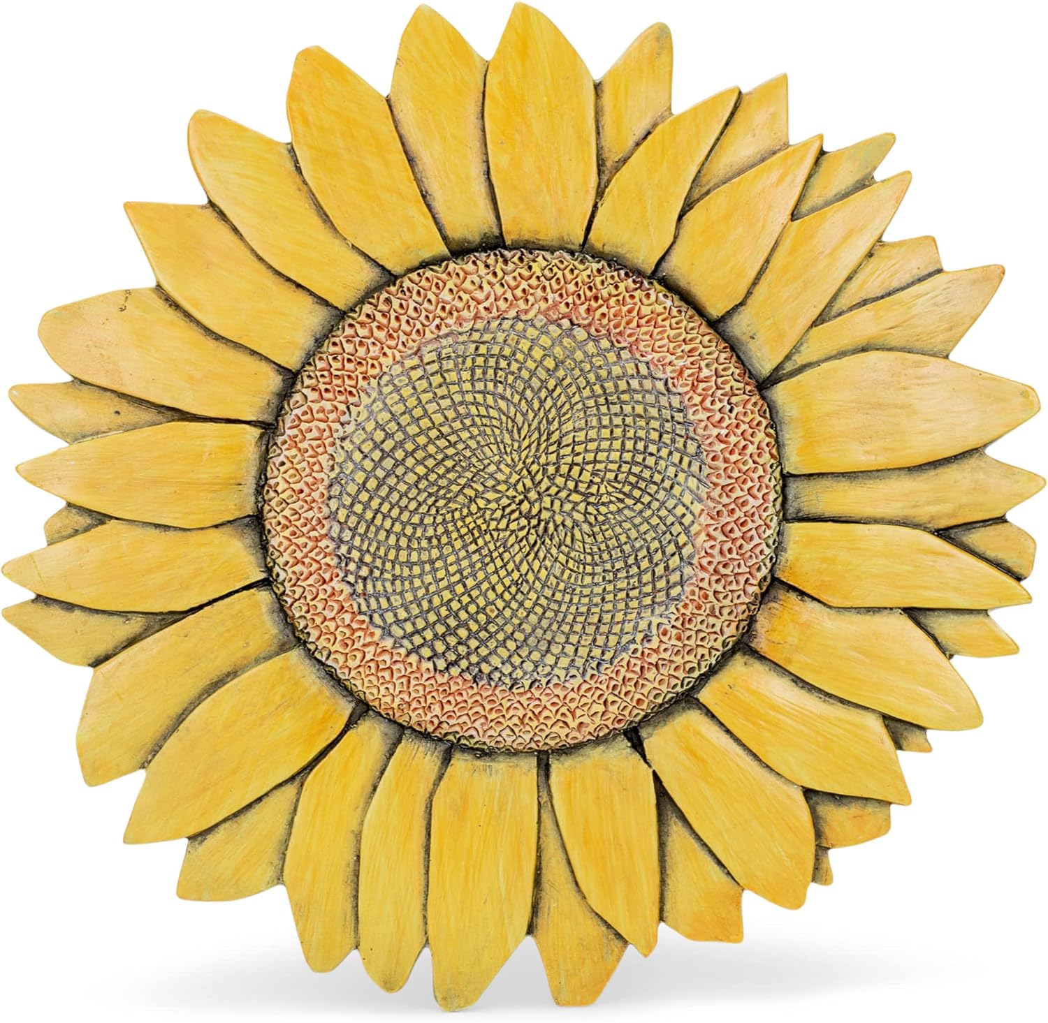 Hardscaping Materials - NAT & Jules Sunflower Shaped Dimensional Indoor Outdoor 12 inch Cast Resin Decorative Garden Stepping Stone, Patio, Walkway Sculpture Yard Art, Colorful Yellow