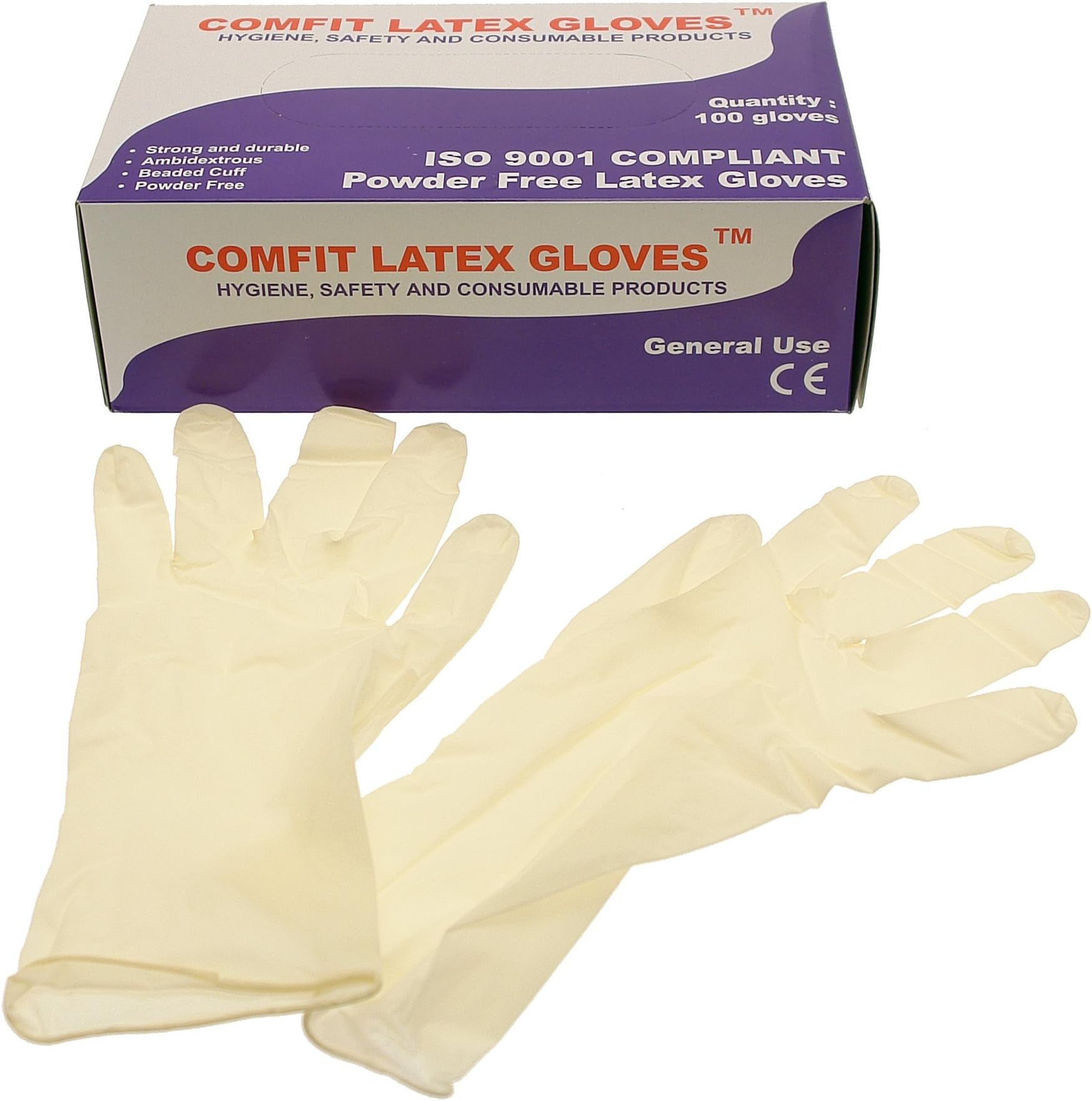 Saville LG201FXL Latex Powder Free Disposable Gloves - Extra Large
