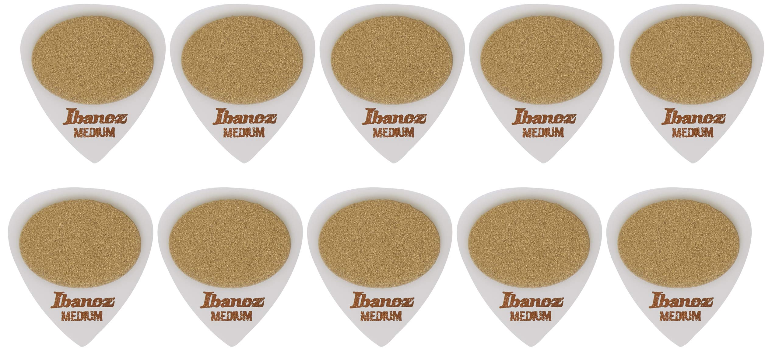 Ibanez PA16MS-WH 0.8 mm Sand Grip Plectrums - White (Pack of 50)