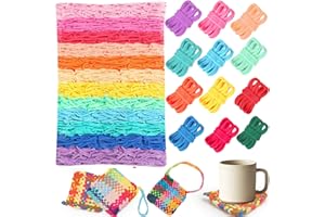 1200 PCS Weaving Loom 12 Color Potholder Loops 7 inch Durable Nylon DIY Crafts Projects for Rainbow Knitting Loops Flexible L