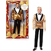 Barbie Signature 2025 Holiday Blonde Ken Collectible Fashion Doll Wearing Full Suit with Golden Jacket in Displayable Packagi
