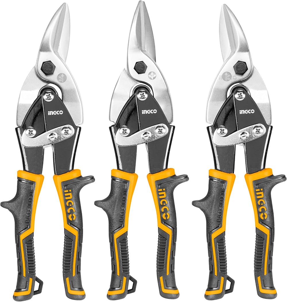Ingco Aviation Snip Set - Left, Right, Straight Cut Tin Snips for Sheet Metal