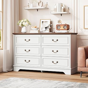 amazon dresser Amazon.com: Bigbiglife Wood Dresser for Bedroom, 6 Drawer Double Dresser, Modern Chest of Drawers with Deep Drawers, Large Storage Organizer for Living Room, Closet (White) : Home & Kitchen