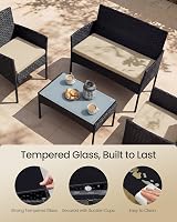 SONGMICS Garden Furniture Set Polyrattan Outdoor Patio Brown Taupe GGF002K01 view 5