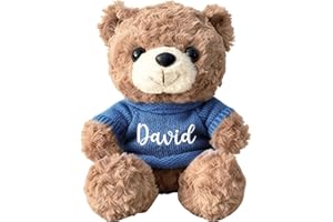 aoemgnj Personalized Teddy Bear with Custom Embroidered Name, 10 Inch Soft Plush Stuffed Animal, Valentine's Day Birthday for