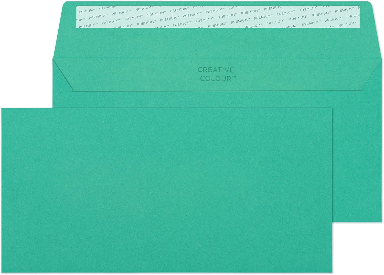 Blake Creative Colour DL+ 114 x 229 mm 120 GSM Peel & Seal Wallet Envelopes (248) Teal - Pack of 500, DL+ (114 x 229 mm)