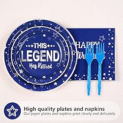 Grencian 96 Pcs Retirement Party Supplies Blue and