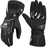 KEMIMOTO Motorcycle Winter Gloves for Men,Warm Touchscreen Tactical Riding Gloves Carbon Fiber Protection Rainproof Windproof ATV UTV Snowmobile