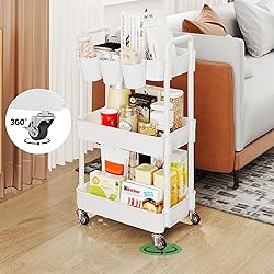 UDEAR 3-Tier Rolling Utility Cart,Multifunctional