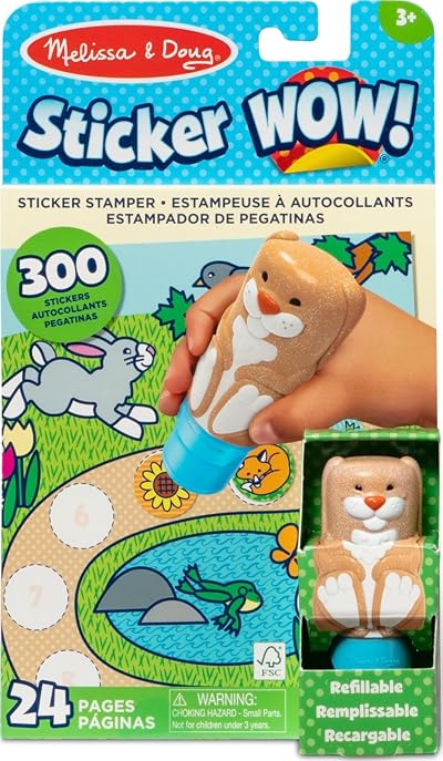Melissa & Doug Sticker WOW Stamper & Activity Pad Bunny 3+ FSC Certified