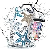 Cliduli Waterproof Dry Bag,Roll Top Coral Starfish Coastal Waterproof Backpack 5L/10L/20L Floating and Lightweight Bags for Kayaking, Boating, Fishing, Swimming and Camping with Waterproof Phone Case