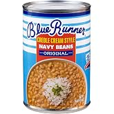 Blue Runner Creole Cream Style Navy Beans, 16 oz - Pack of 12 | Twelve 16 oz cans of Creole cream style navy beans for white bean dishes, soups, stews and sides.