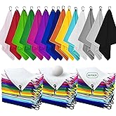 YOUKE OLA 60 Pack Golf Towels(16" X 16") with Carabiner Clip, Microfiber Waffle Pattern Towels for Golf Bags, Club, Yoga, Fitness (Colorful)