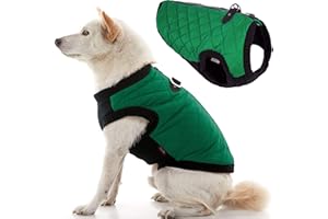 Gooby Fashion Vest Dog Jacket - Green, Small - Warm Zip Up Dog Bomber Vest with Dual D Ring Leash - Winter Water Resistant Small Dog Sweater - Dog Clothes for Small Dogs Boy or Medium Dogs