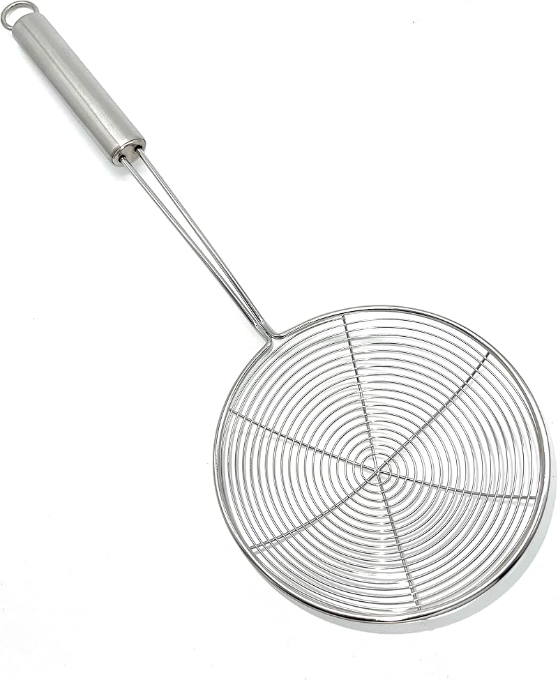 TIJAR Stainless Steel Oil Strainer Spider Mesh Ladle 13 cm