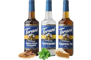 JIMOCO Torani Winter Syrup Flavors Sugar Free Brown Sugar Cinnamon Peppermint Pumpkin Pie Coffee Flavoring