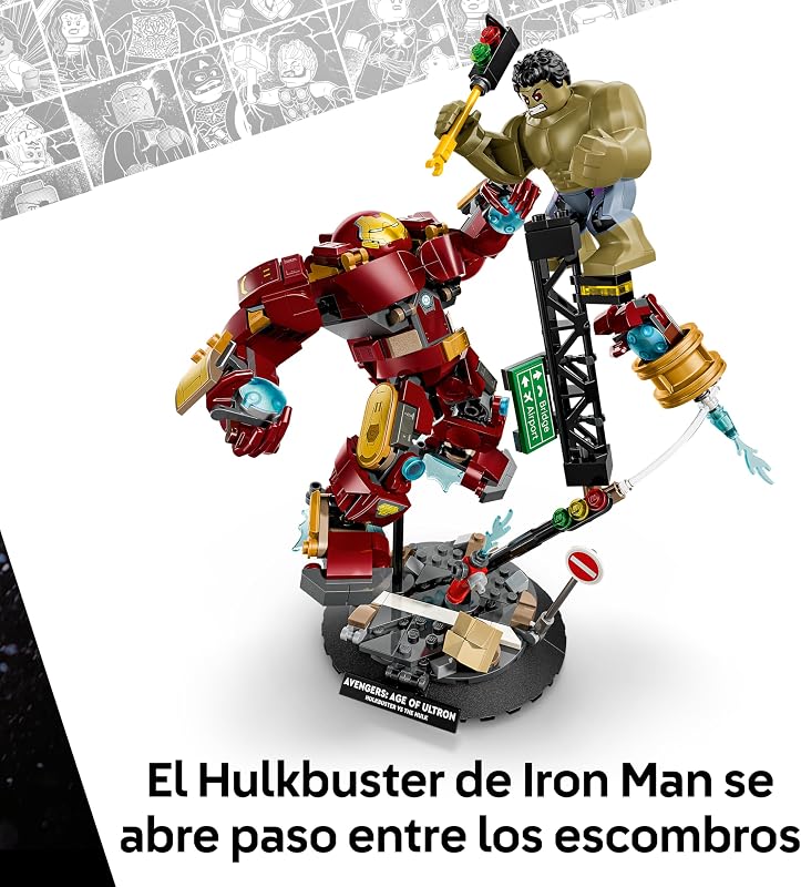 | Marvel Batalla Legendaria: Hulkbuster vs. Hulk - Superhéroes de Juguete con 2 Figuras de Acción y Minifigura de Iron Man - Regalo de Los Vengadores para Niños de 9+ Años y Fans - 76343 — foto 4 de 8