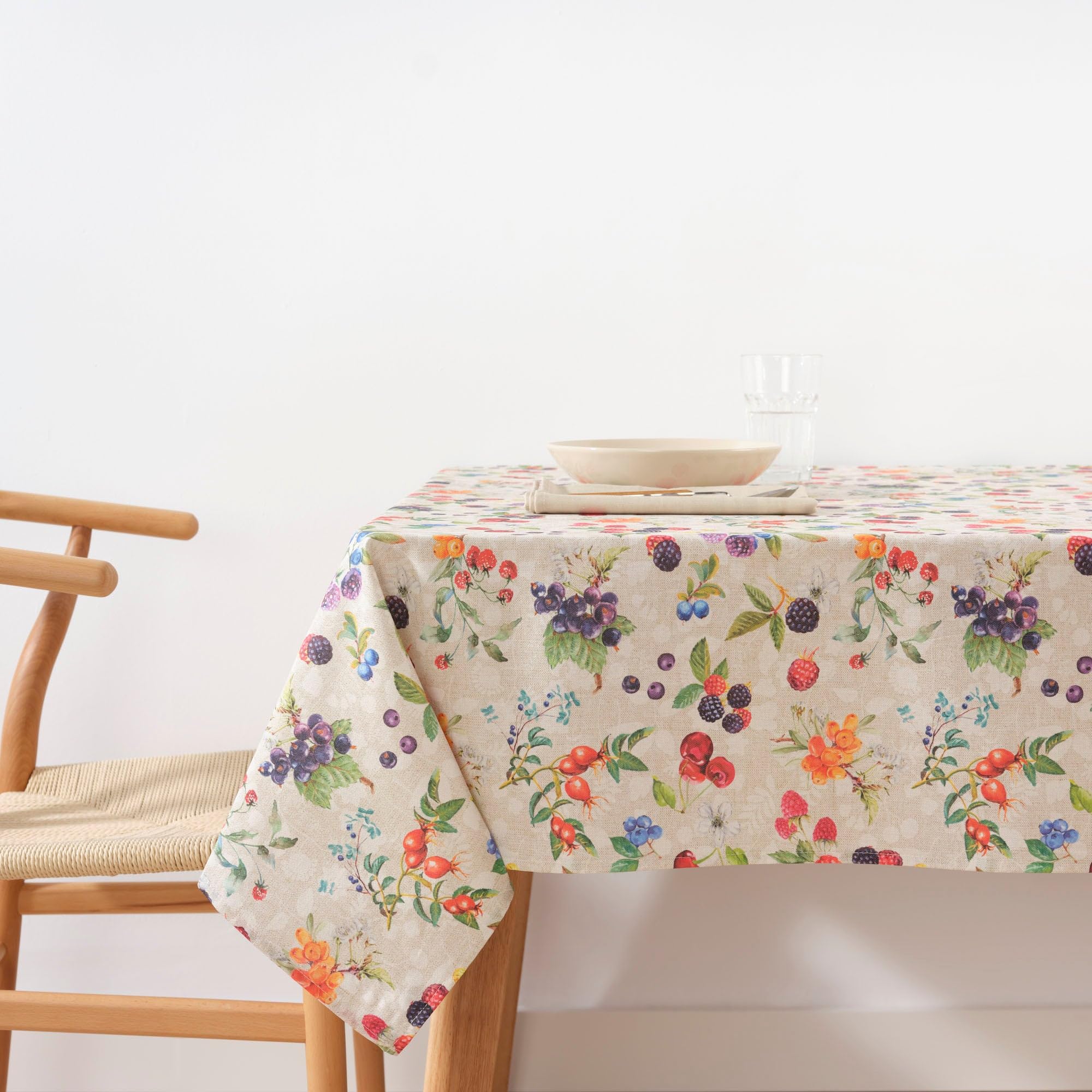 BELUM | Stain Resistant Tablecloth Size 300 x 140 cm - Extra Soft Touch Tablecloth Colour Multicolor - Tablecloth 100% Made in Spain Fabric 100% Organic Cotton - Tablecloth Model 0120-347