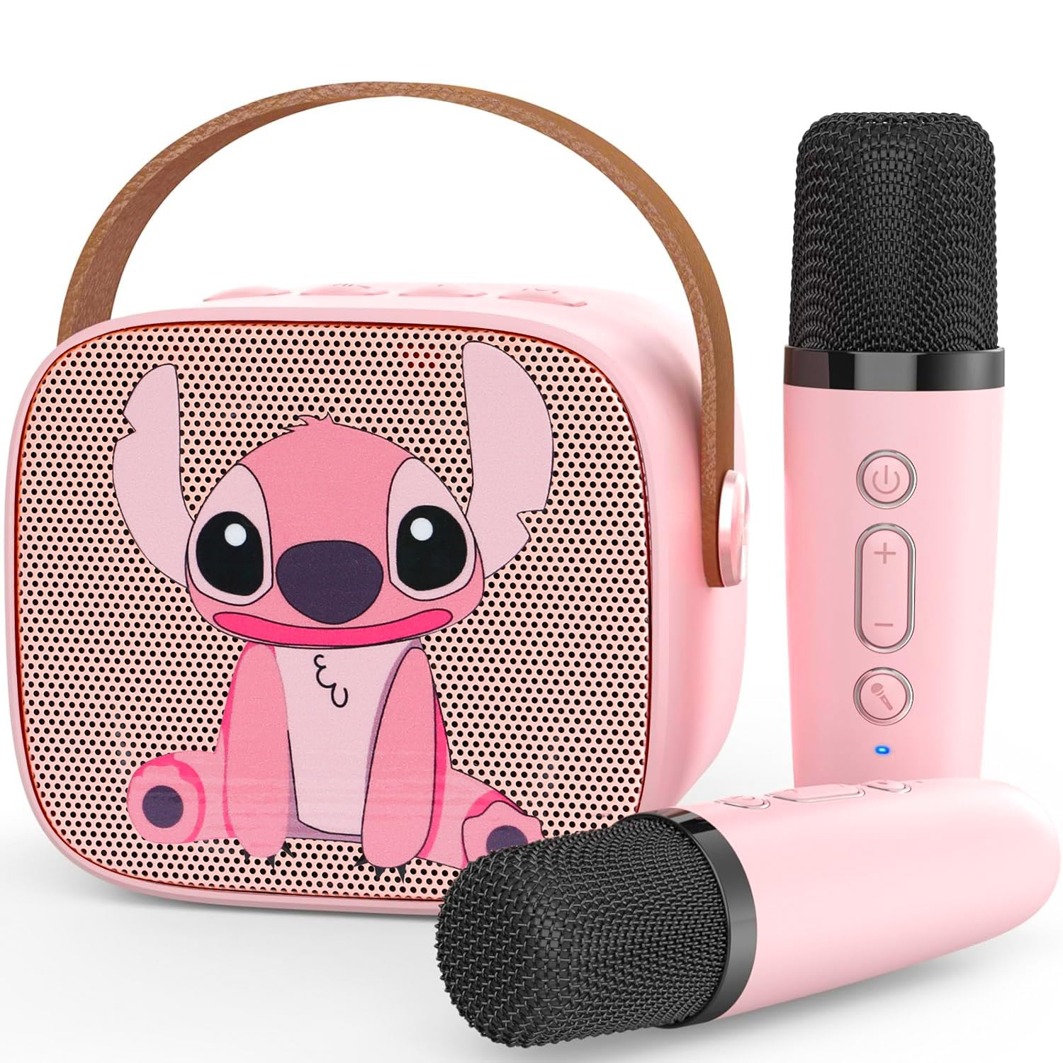 Karaoke Machine Kids, Upgrade Karaoke Machine 2 Wireless Microphones, Mini Karaoke Bluetooth Speaker with Party Led Lights, Gifts for Boys Girls Children Toddler, Toys for Children