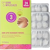Good Molecules Dark Spot Microdart Patches for Face, Targeted Treatment with Glabridin &amp; Nonapeptide-1, Hyaluronic Acid &amp; Ectoin, Fades Dark Spots, Vegan, Cruelty-Free, 24 ct