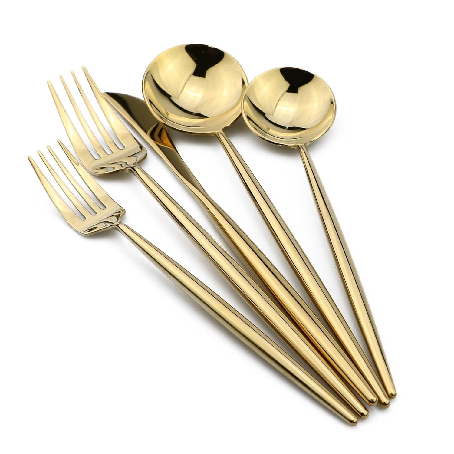 5pcs Flatware Set 18/10 Stainless Steel Dishwasher Safe Shiny Gold Dinnerware 9739536942836 eBay