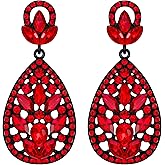 EleQueen Women's Wedding Bridal Austrian Crystal Bohemia Teardrop Chandelier Dangle Earrings