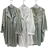 Bridesmaid Pajama Long Sleeve Personalized Sleep Shirt Wedding Gift Button Down Shirts Getting Ready Robe Bridesmaids Proposal Blush