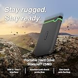 Transcend StoreJet 25M3 2TB Rugged Portable Hard Drive USB 3.1 view 3