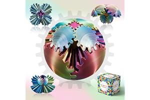 HYBAIS Gear Ball-3D Printed Gear Sphere ,3D Printed Gear Toy Spin Ball Cube Fidget Toy,The Steampunk Whirling Wonder Fidget Ball Toy,Stress Ball for Adult and Kids