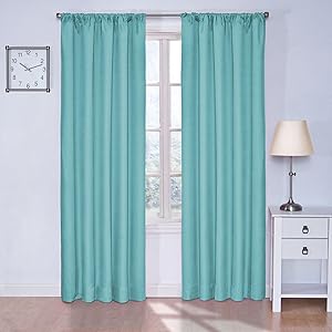Eclipse 10707042X063TUQ Kendall 42-Inch by 63-Inch Thermaback Room Darkening Single Panel, Turquoise